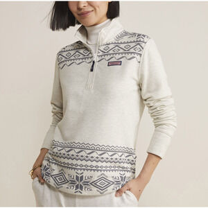 Vineyard Vines 'Fair Isle Dreamcloth' White Relaxed Shep Shirt Size S